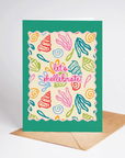 Let's Shellebrate! Seashell Beach Coastal Greeting Card