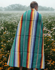 Authentic Mexican Blanket - Northern Lights - Teal Green