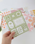 Birthday Card | Sage Green Stamped Floral Design