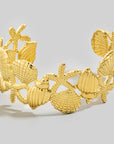 Gold Sea Life Cuff Bracelet