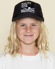 Youth Salty Kids Club Trucker Hat: Black