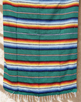 Authentic Mexican Blanket - Northern Lights - Teal Green