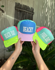 Beachy Multi Trucker Hat: Carolina Blue