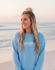 Stay Stoked Crewneck Sweatshirt: Carolina Blue