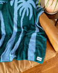 Dancing Palms Plush Throw - Evergreen