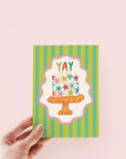 YAY Star Cake Celebration Congrats Cake Greeting Card