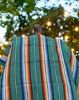 Authentic Mexican Blanket - Northern Lights - Teal Green