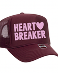 Heart Breaker Trucker hat: Tan / Red