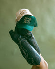 Aloha Howdy Hello Trucker hats: Green