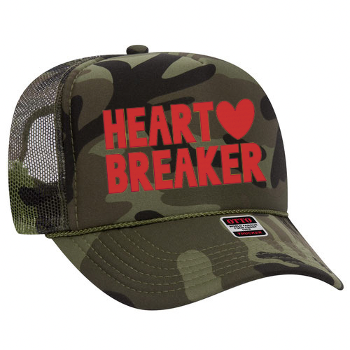 Heart Breaker Trucker hat: Red / Pink