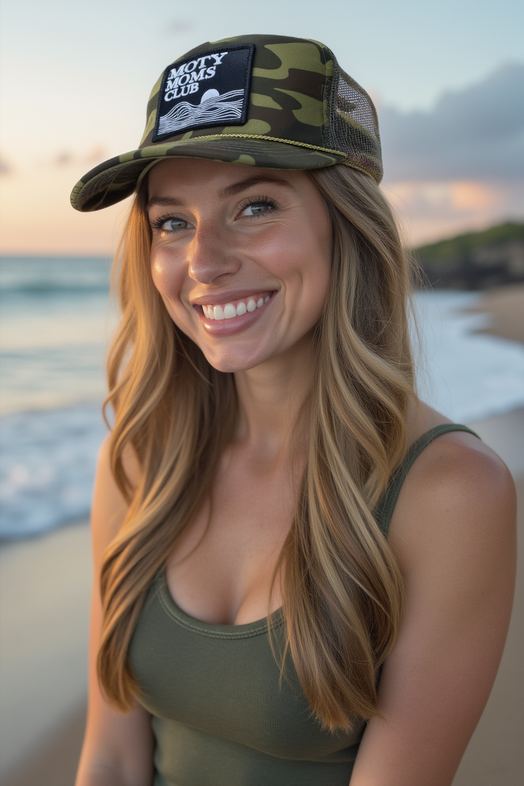 Salty Moms Trucker Hat: Camo