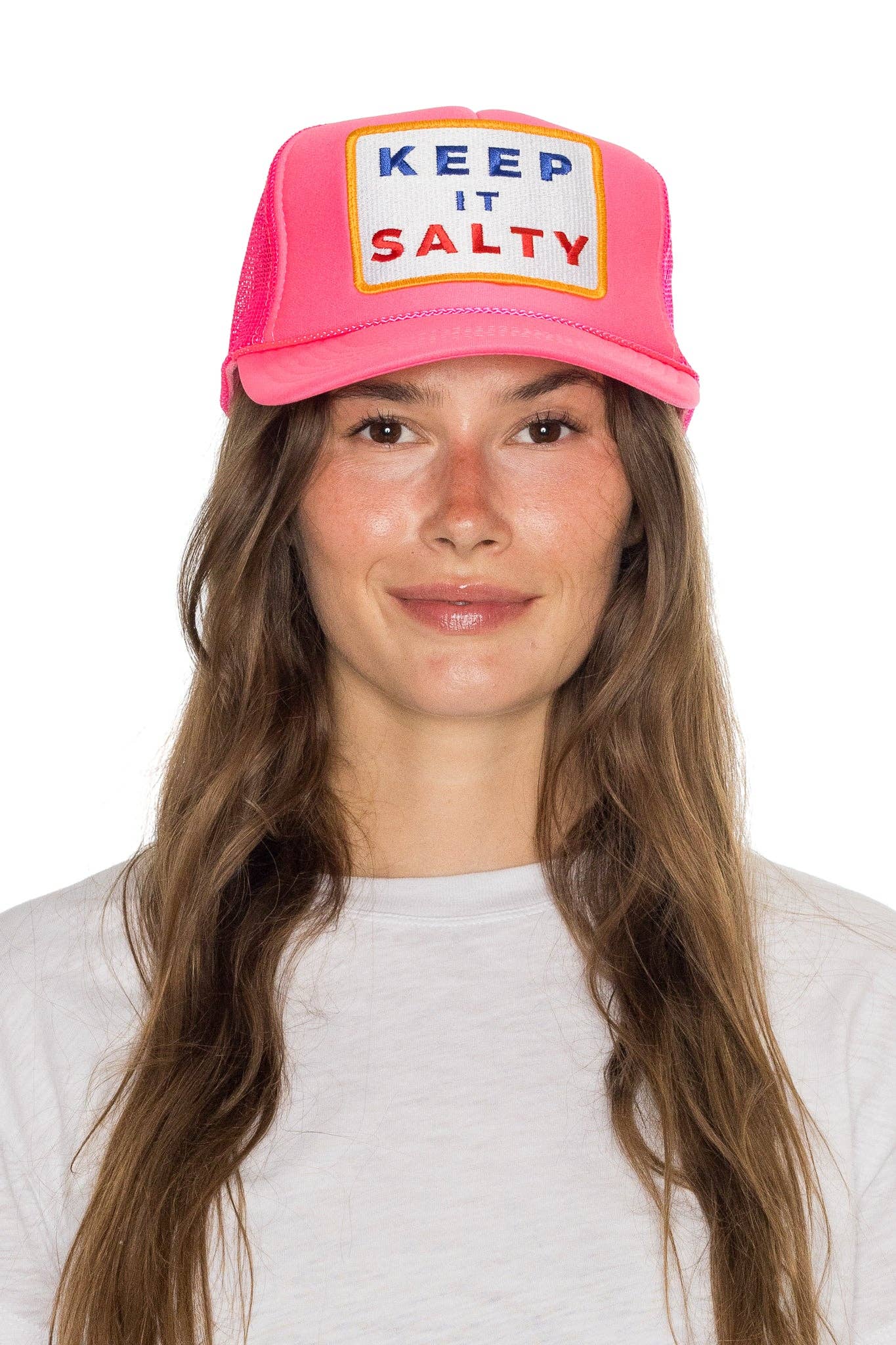 Keep It Salty Trucker Hat: Pink
