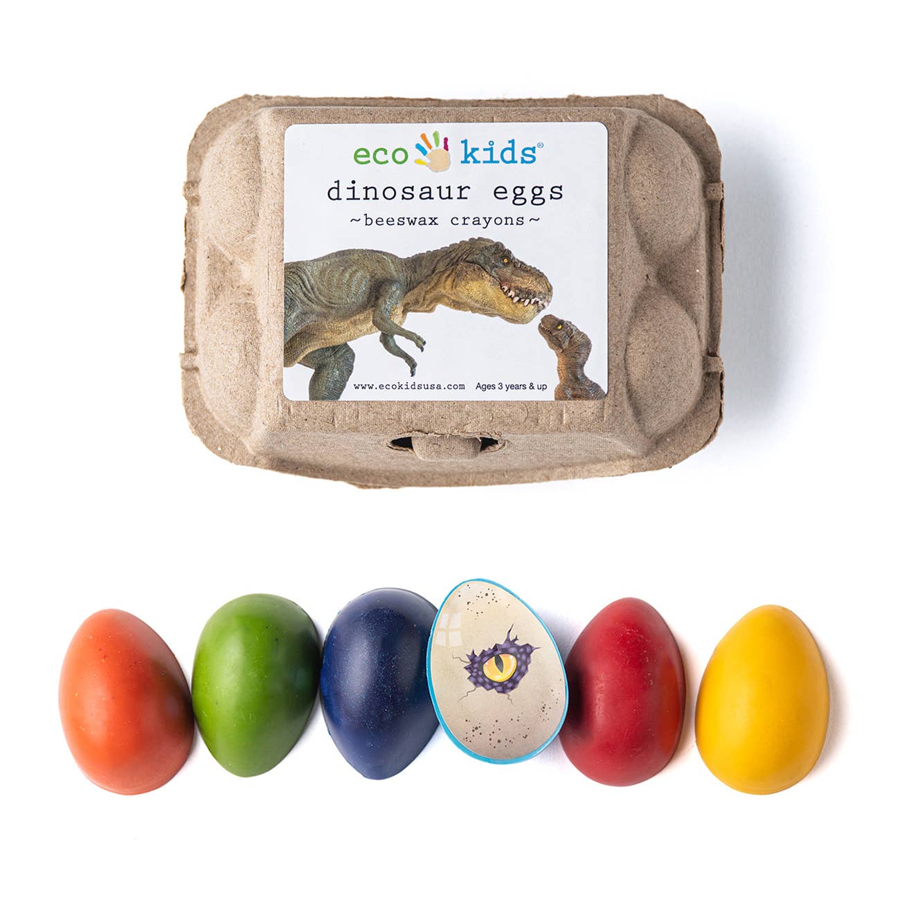 Beeswax Crayons - Dinosaur Eggs - 6 Colors