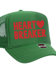 Heart Breaker Trucker hat: Tan / Red