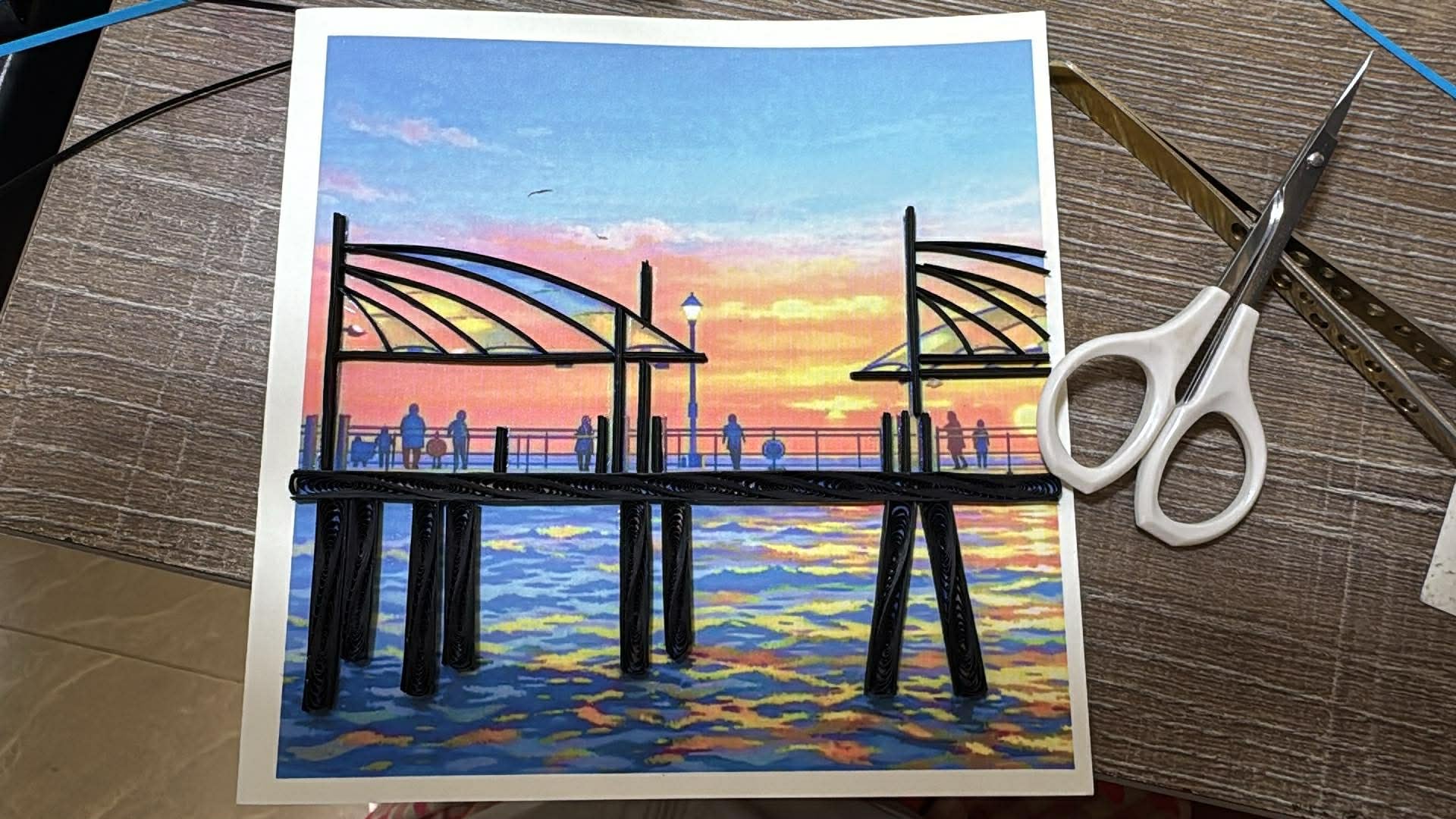 Redondo Pier Quilling Card
