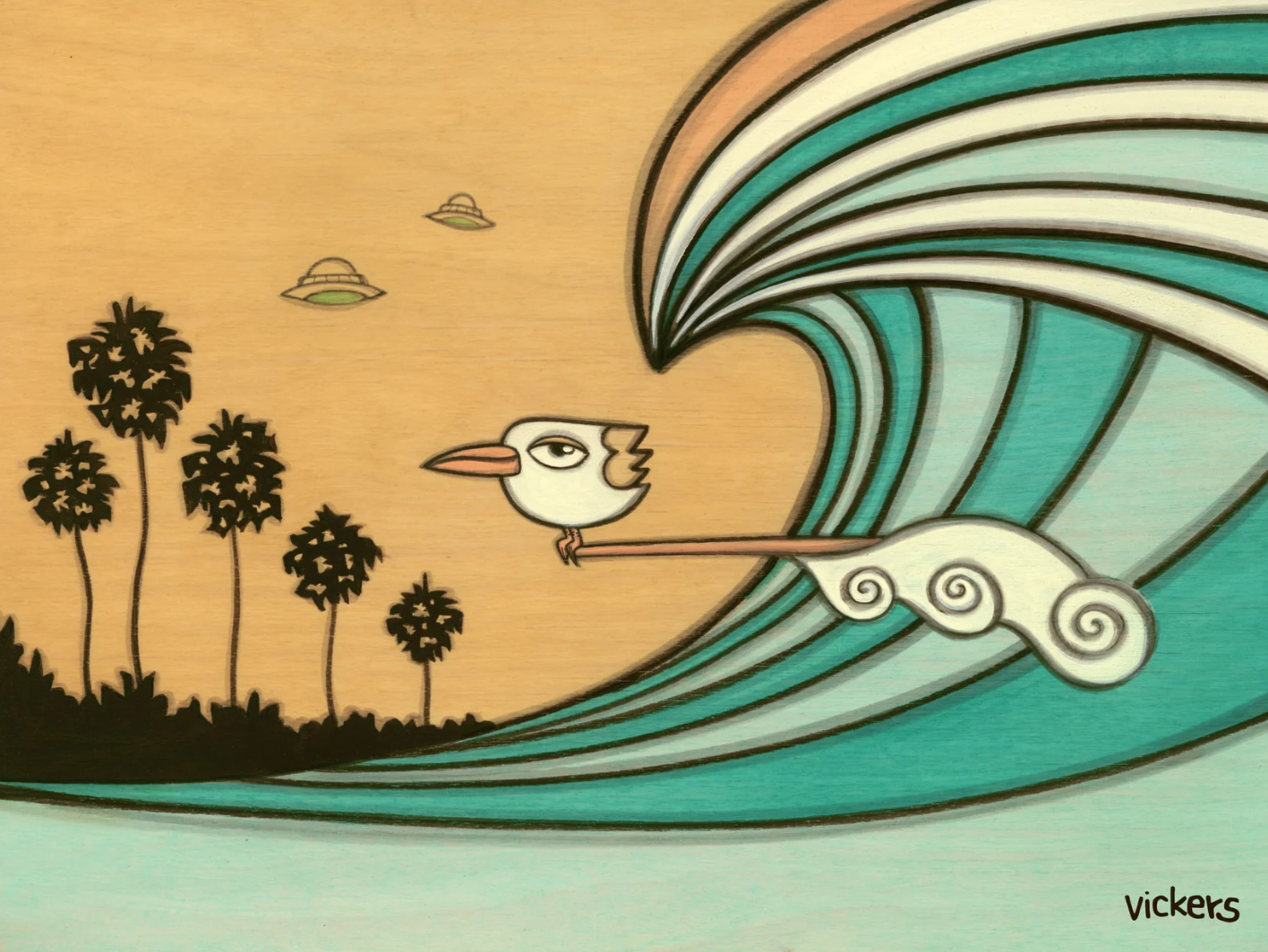 Birdy Hang Ten Print