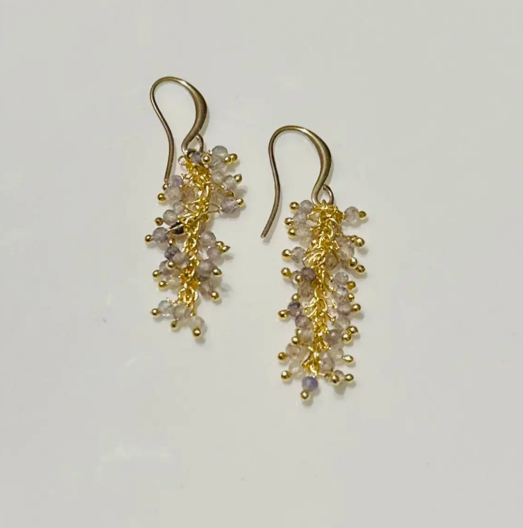 Wisteria Drop Earrings: Labradorite
