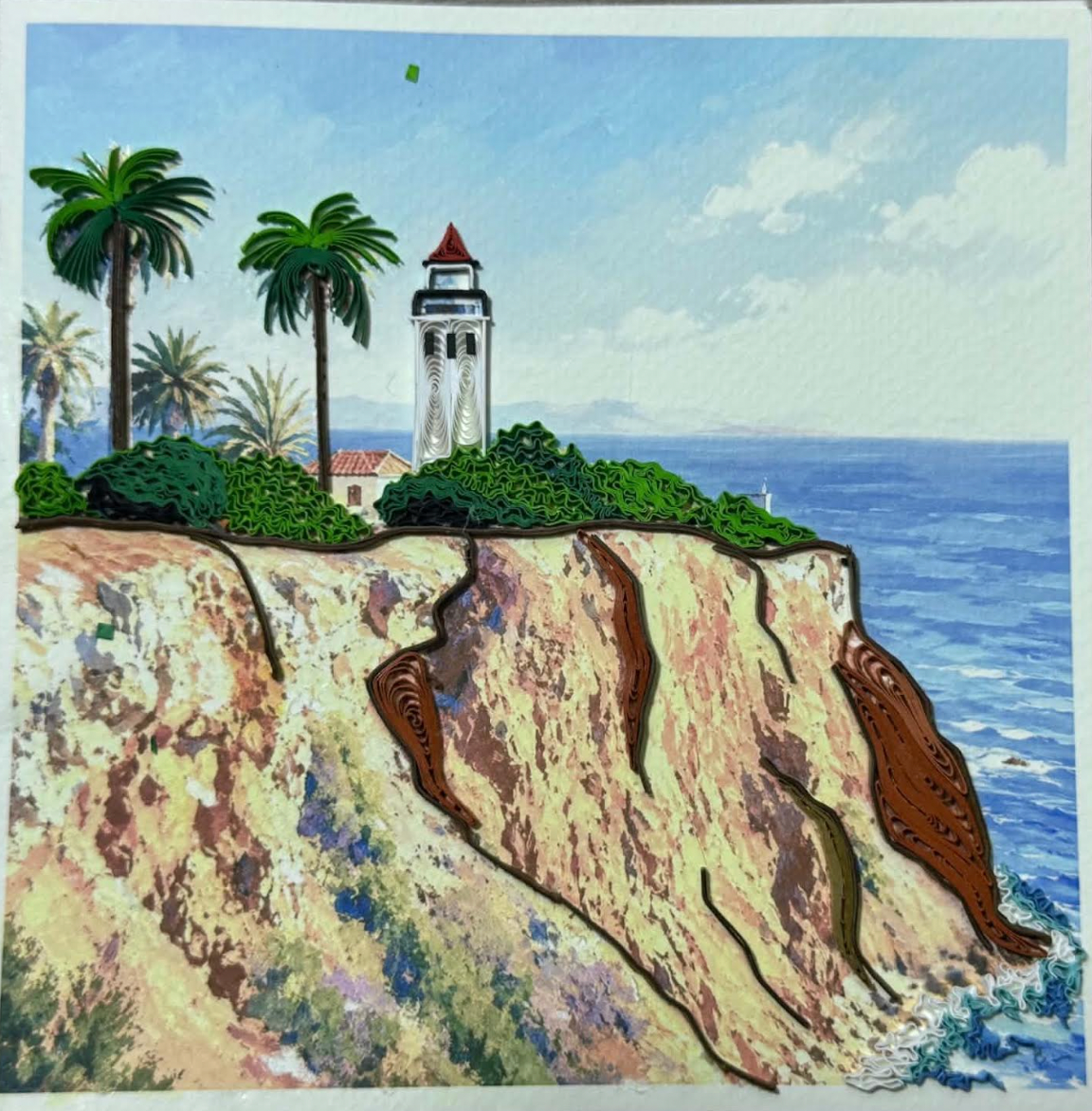 Palos Verdes Lighthouse Quilling Card