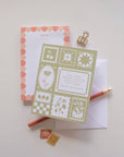Birthday Card | Sage Green Stamped Floral Design
