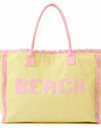 BEACH Shoulder Tote Bag: Yellow