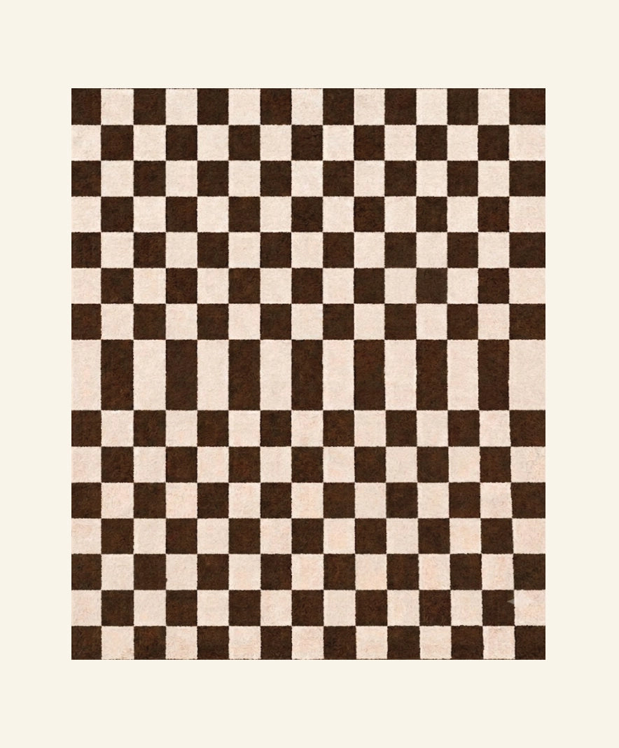 Checker Plush Throw -Classic Brown