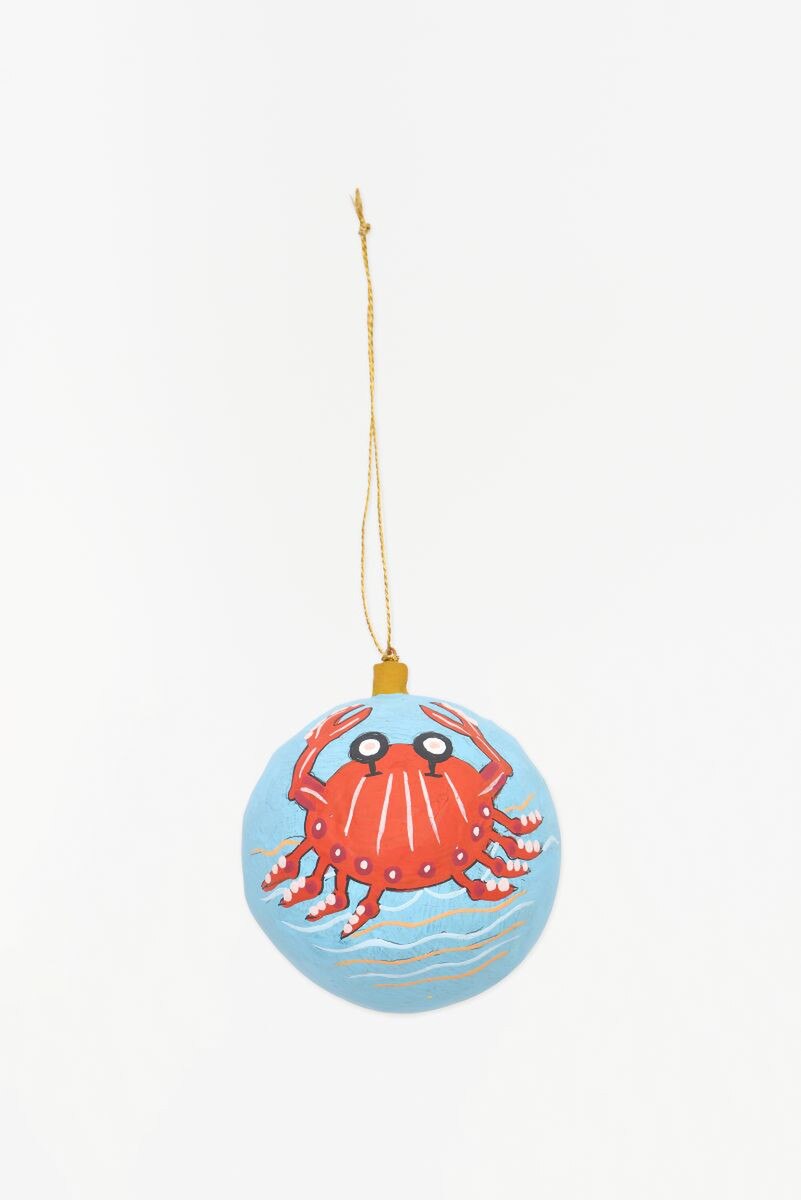 Crab Orb Ornament, Paper Mache