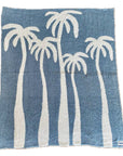 Dancing Palms Plush Throw - Chambray Blue