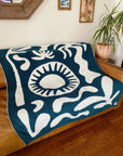 Paradise Plush Throw - Pacific Blue