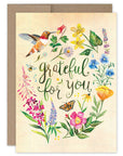 Grateful Hummingbird Thank You Card