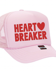 Heart Breaker Trucker hat: Tan / Red