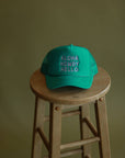 Aloha Howdy Hello Trucker hats: Green