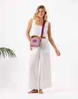 Tiny Check Le Tour in Sandstone/Plum