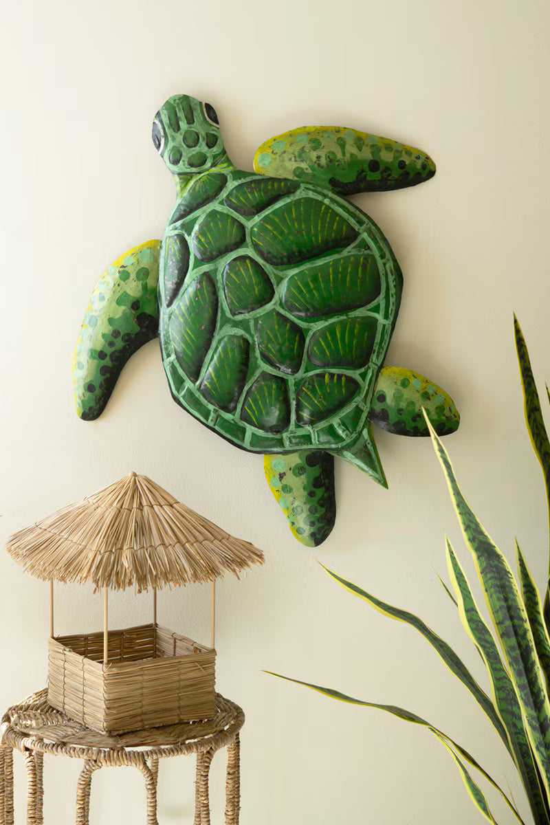 Recycled Metal Sea Turtle Wall Art