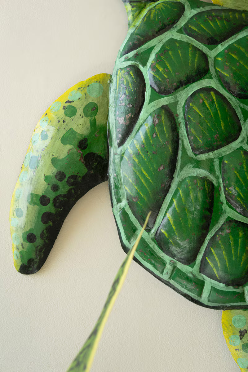 Recycled Metal Sea Turtle Wall Art