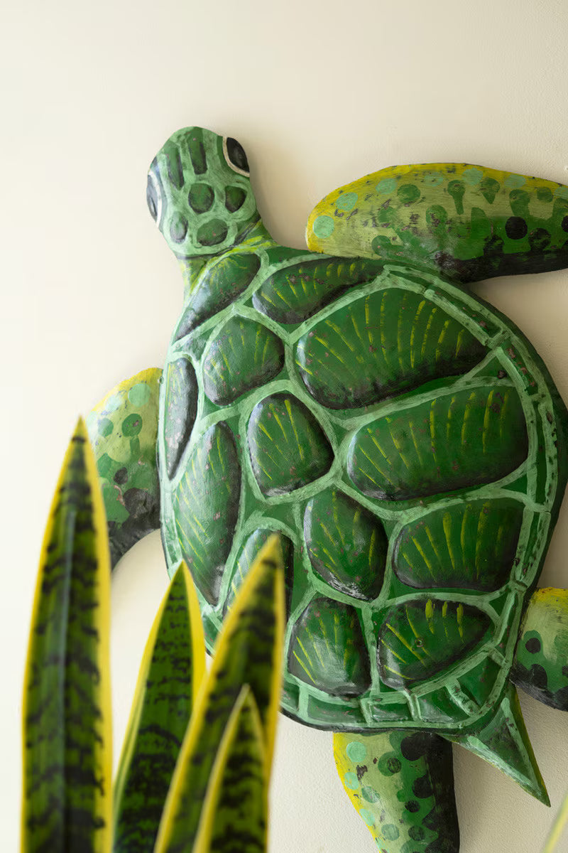 Recycled Metal Sea Turtle Wall Art