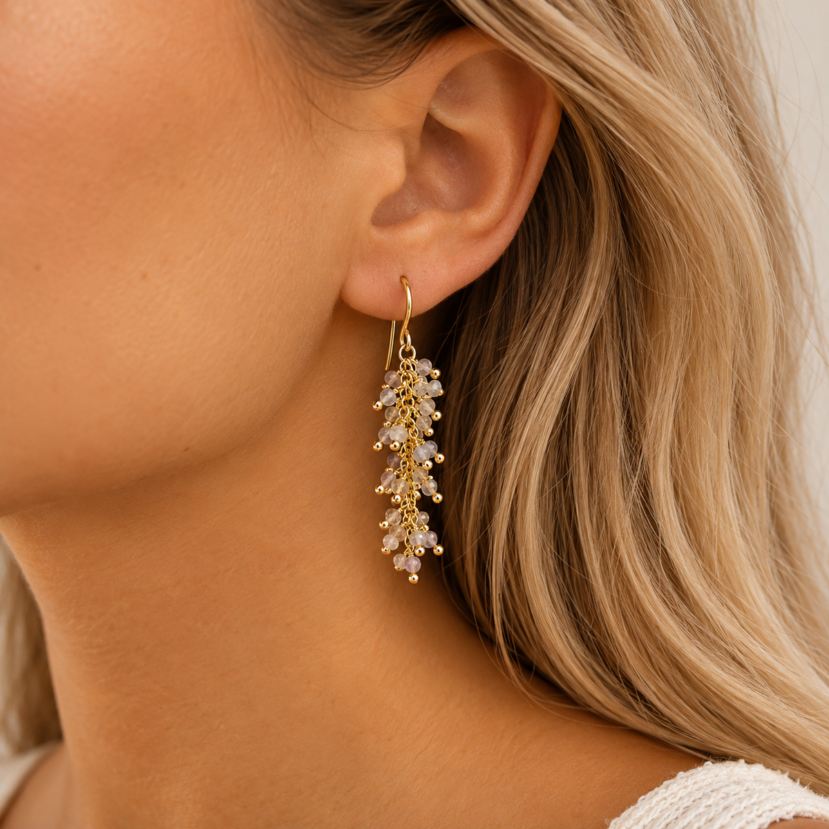 Wisteria Drop Earrings: Labradorite